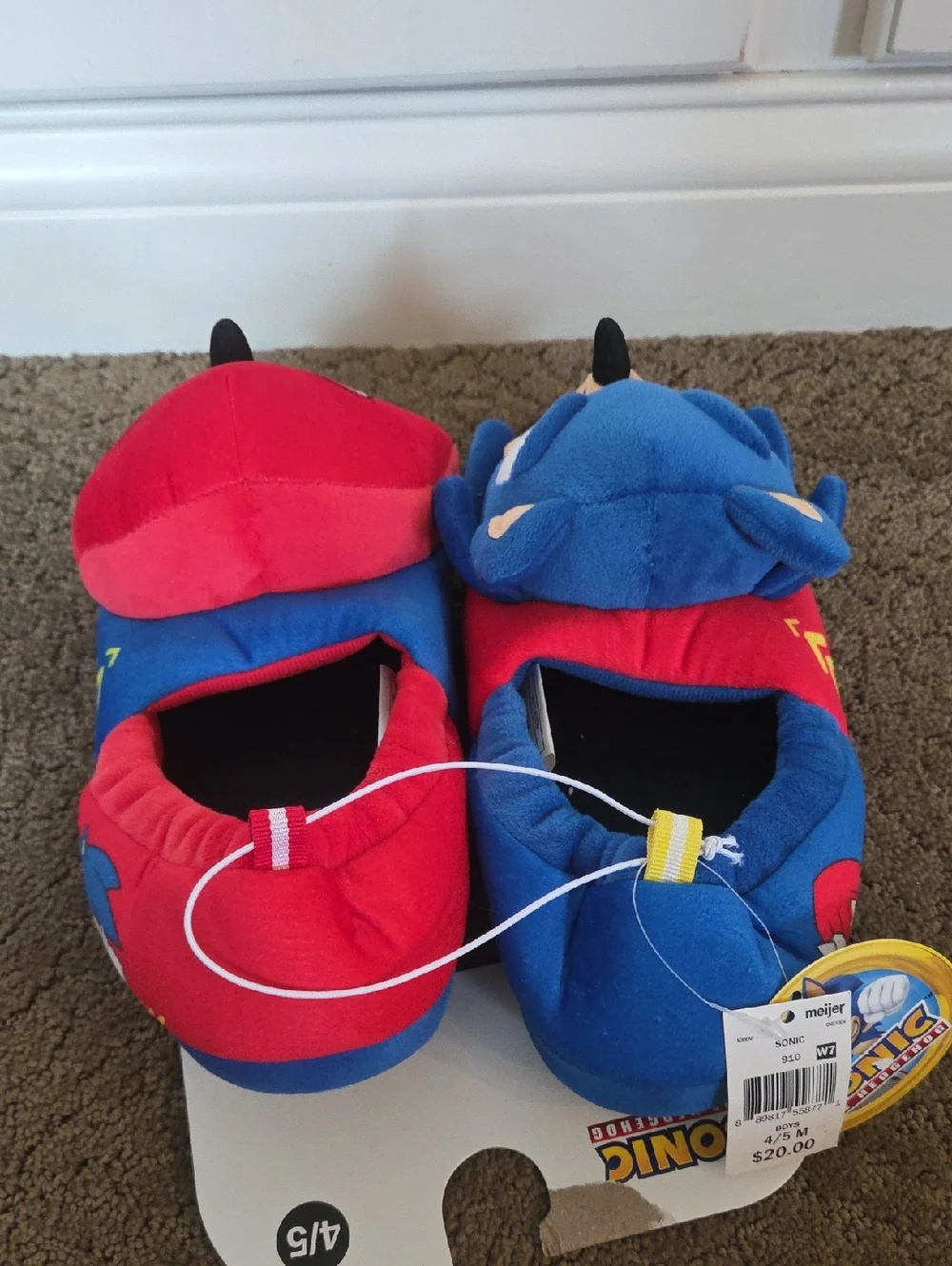 Boys Girls SONIC The Hedgehog & Knuckles Slippers Size 13/1 2/3 4/5 NWT